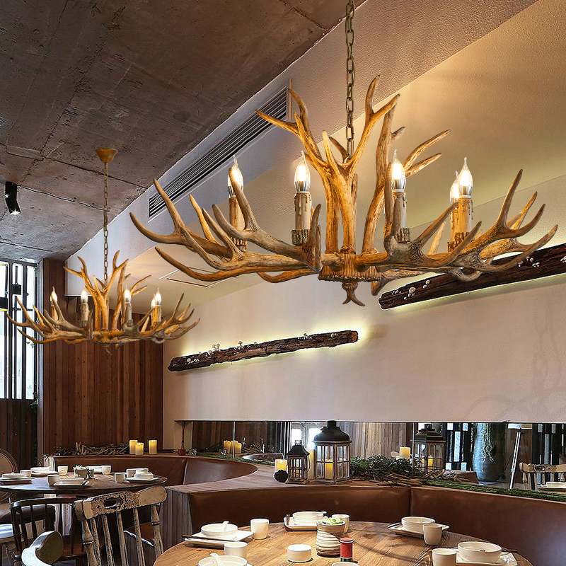 Antizer Antler Shape Resin Chandelier for Living Room