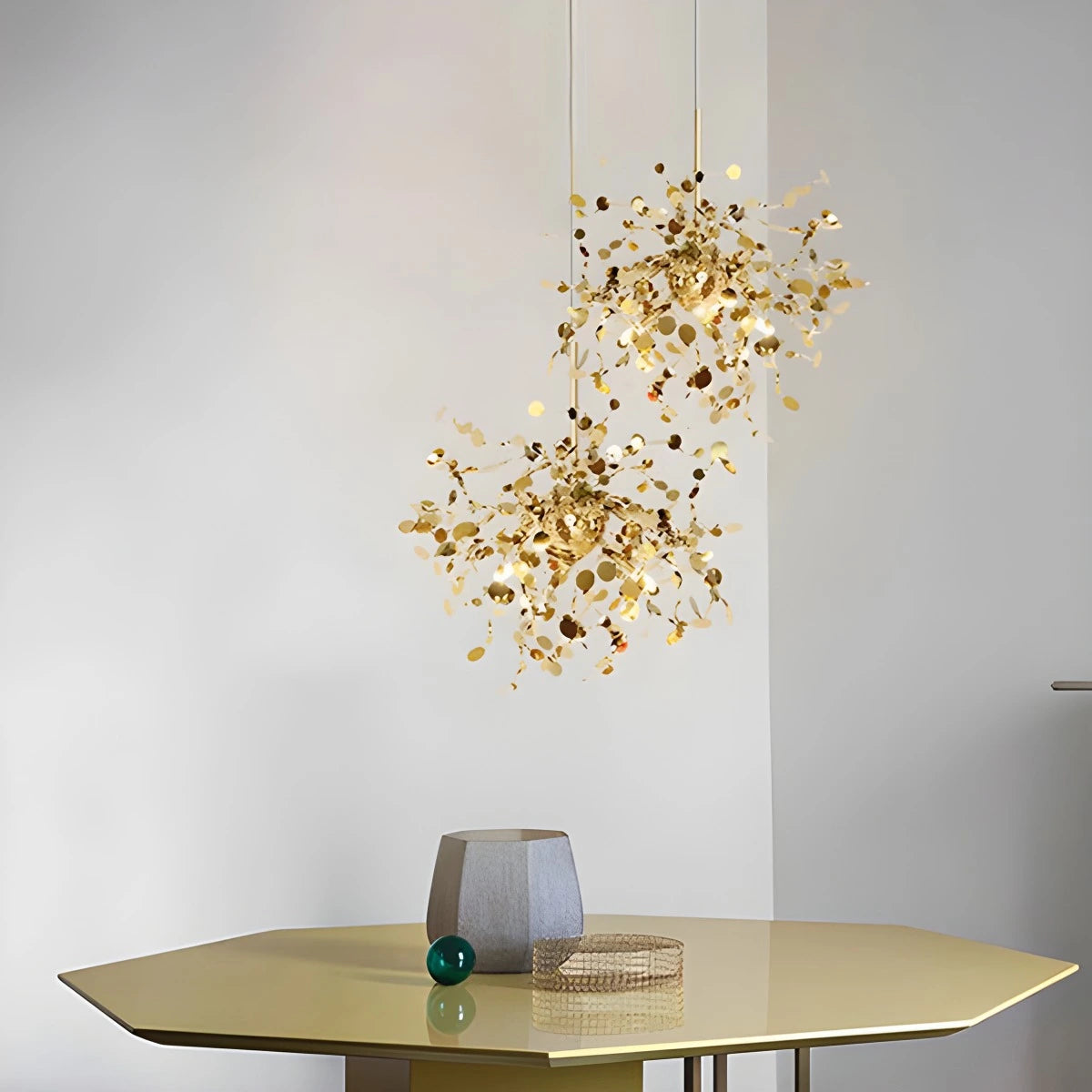 Antizer Argent/Gold Cloud Multi Pendant Chandelier Gold Double