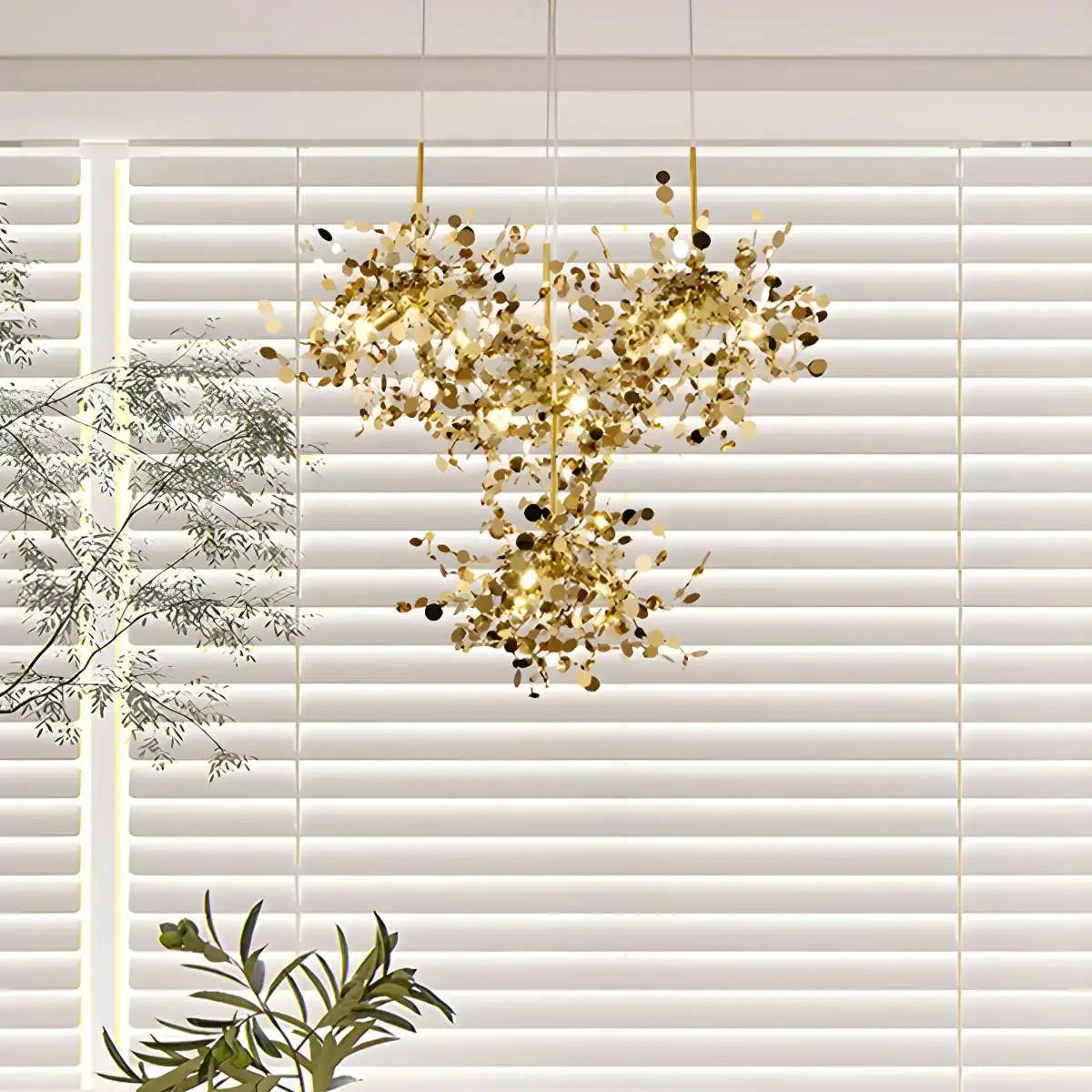 Antizer Argent/Gold Cloud Multi Pendant Chandelier Gold 3 Cluster