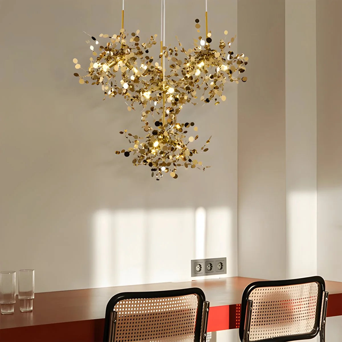 Antizer Argent/Gold Cloud Multi Pendant Chandelier Gold 4 Cluster