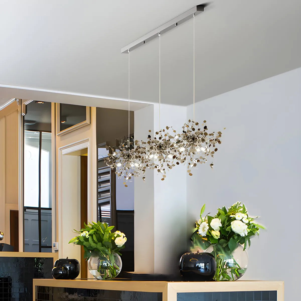 Antizer Argent/Gold Cloud Multi Pendant Chandelier Silver Triple