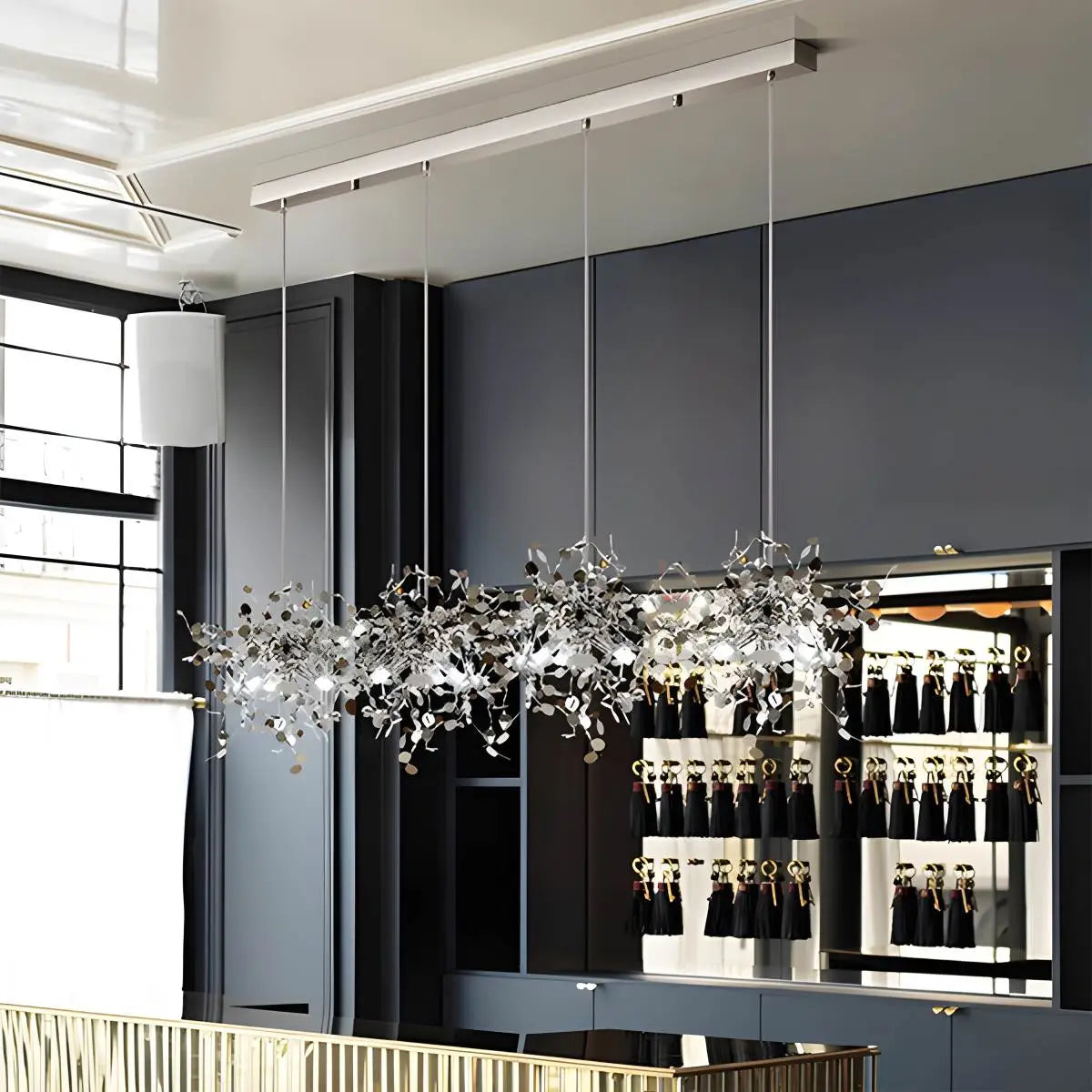 Antizer Argent/Gold Cloud Multi Pendant Chandelier Silver Quadruple