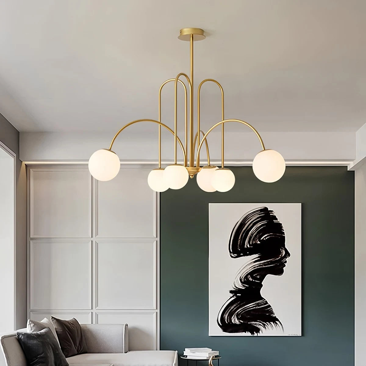 glass globe chandelier
