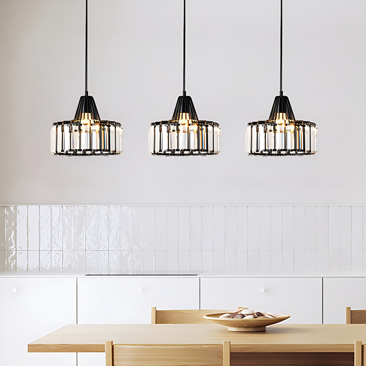 Antizer Modern Iron Art Glass Pendant Lamp for Kitchen