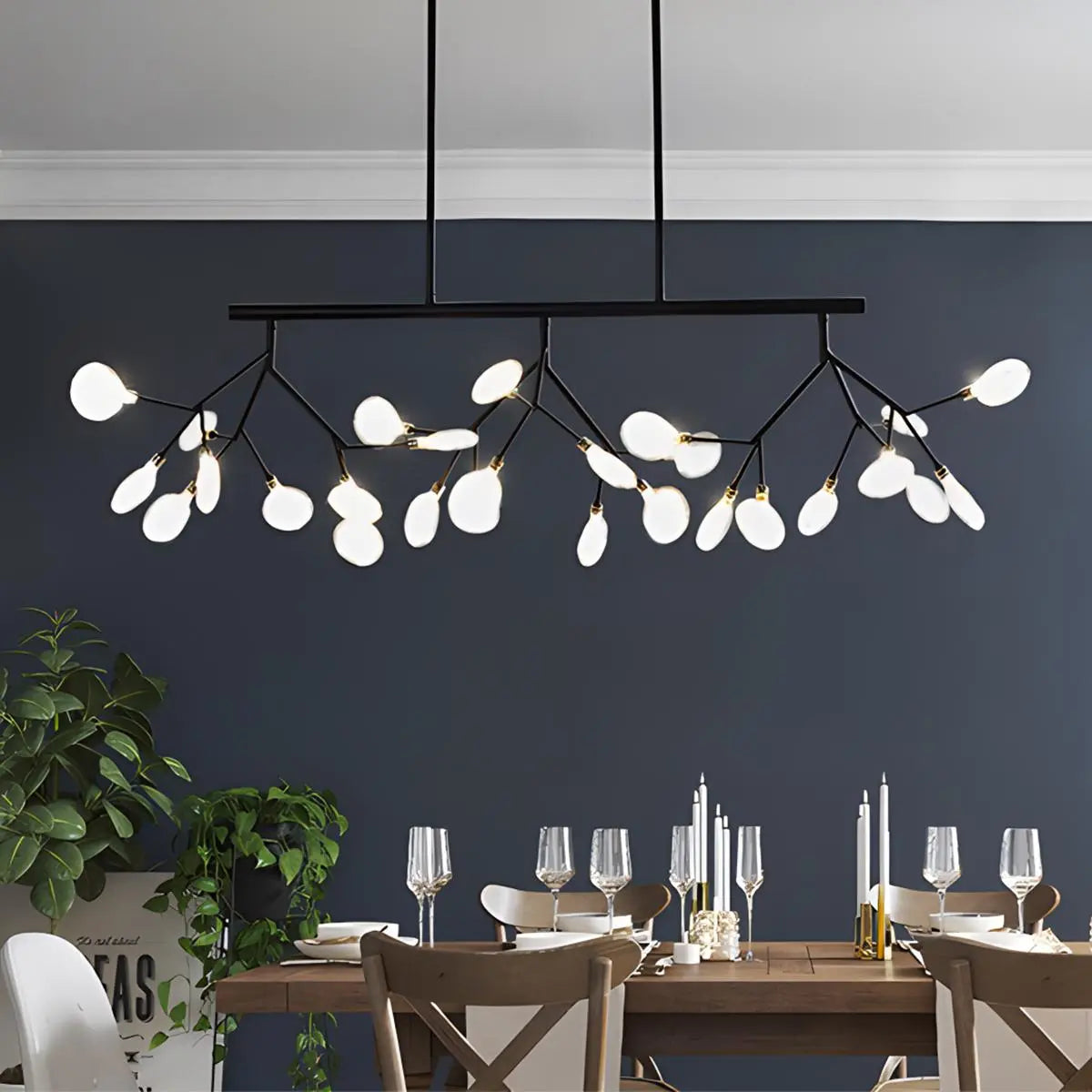 Antizer Black Firefly LED Chandelier 81 Heads-∅ 39.4″x H 13.8" / Dia 100cm x H 35cm