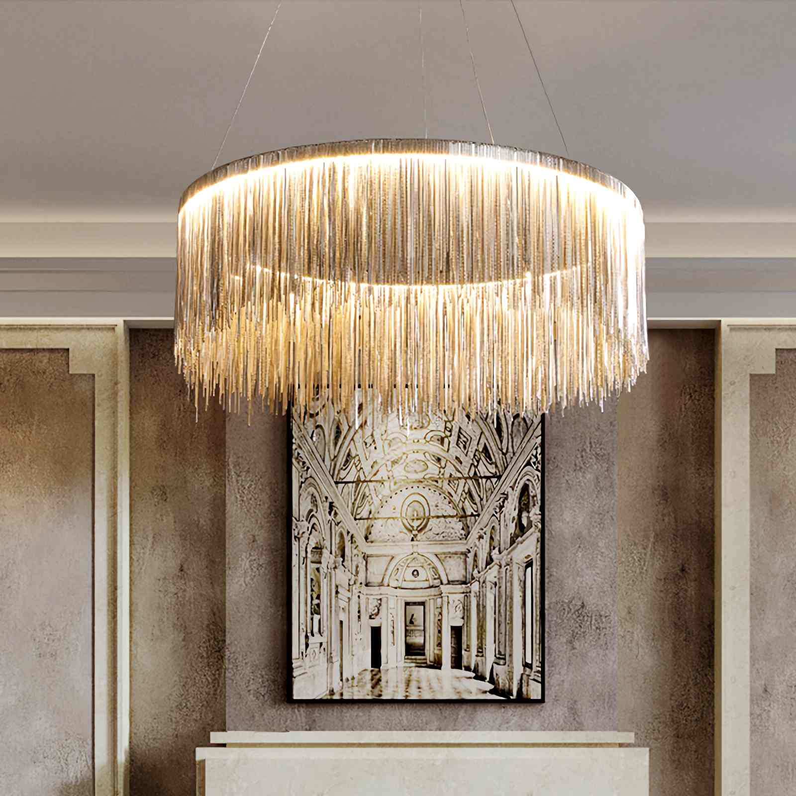 Antizer Modern Art Decor Tassel Chandelier