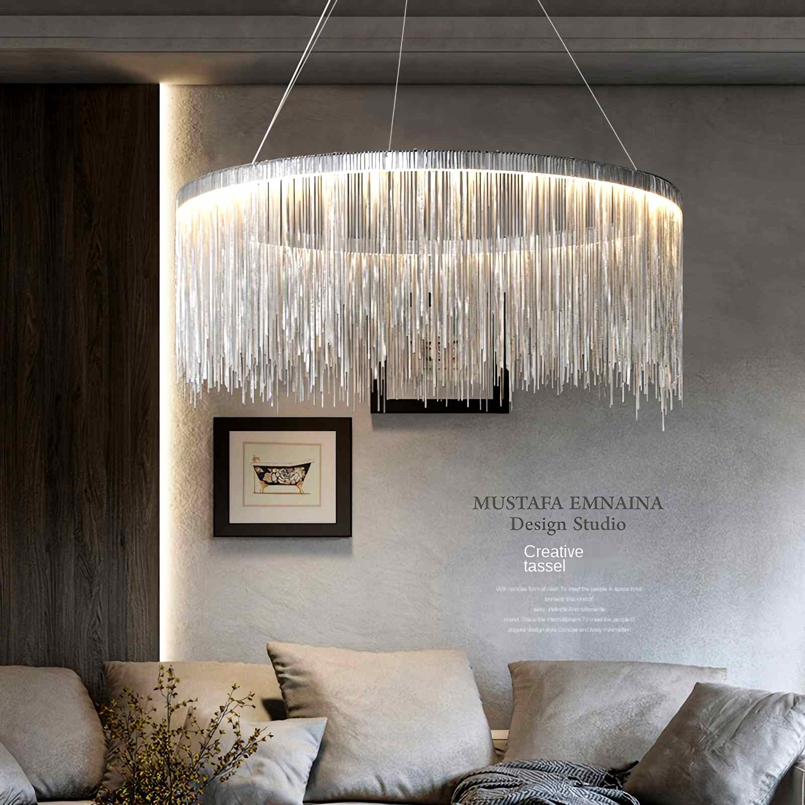 Antizer Modern Art Decor Tassel Chandelier