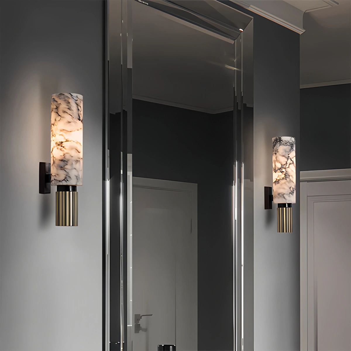 Antizer Creative Columnar Spanish Alabaster Decorative Wall Light
