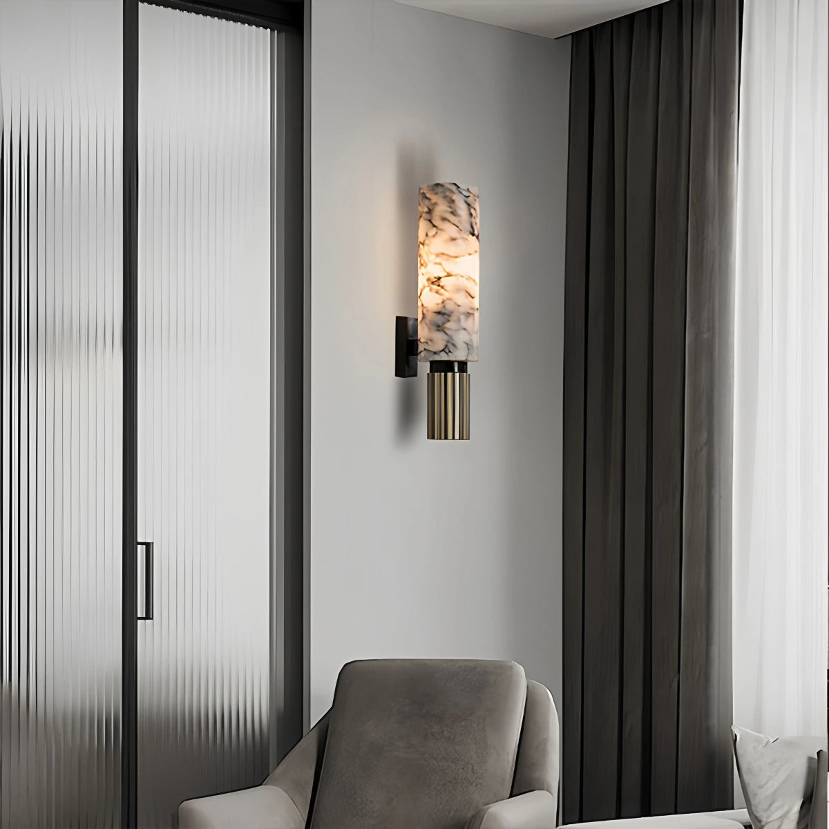 Antizer Creative Columnar Spanish Alabaster Decorative Wall Light