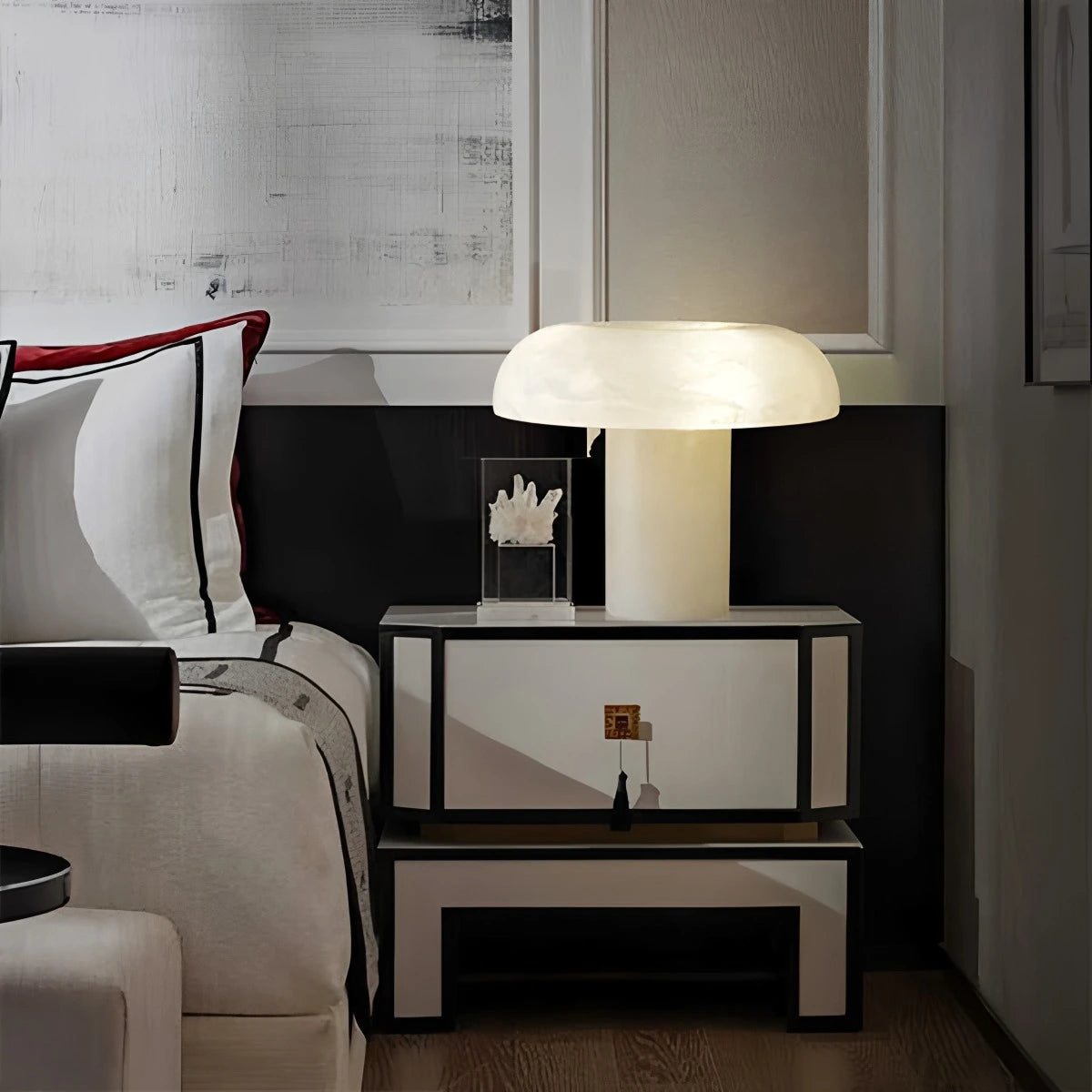 Antizer Creative Mushroom Shaped Spanish Alabaster Table Lamp
