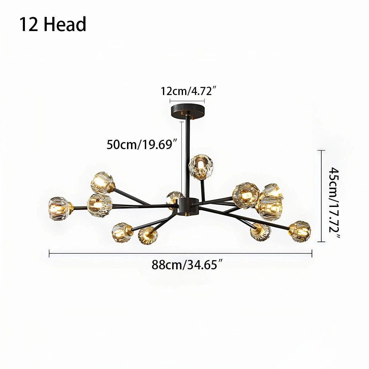 Antizer Crystal Ball Round Cluster Chandelier