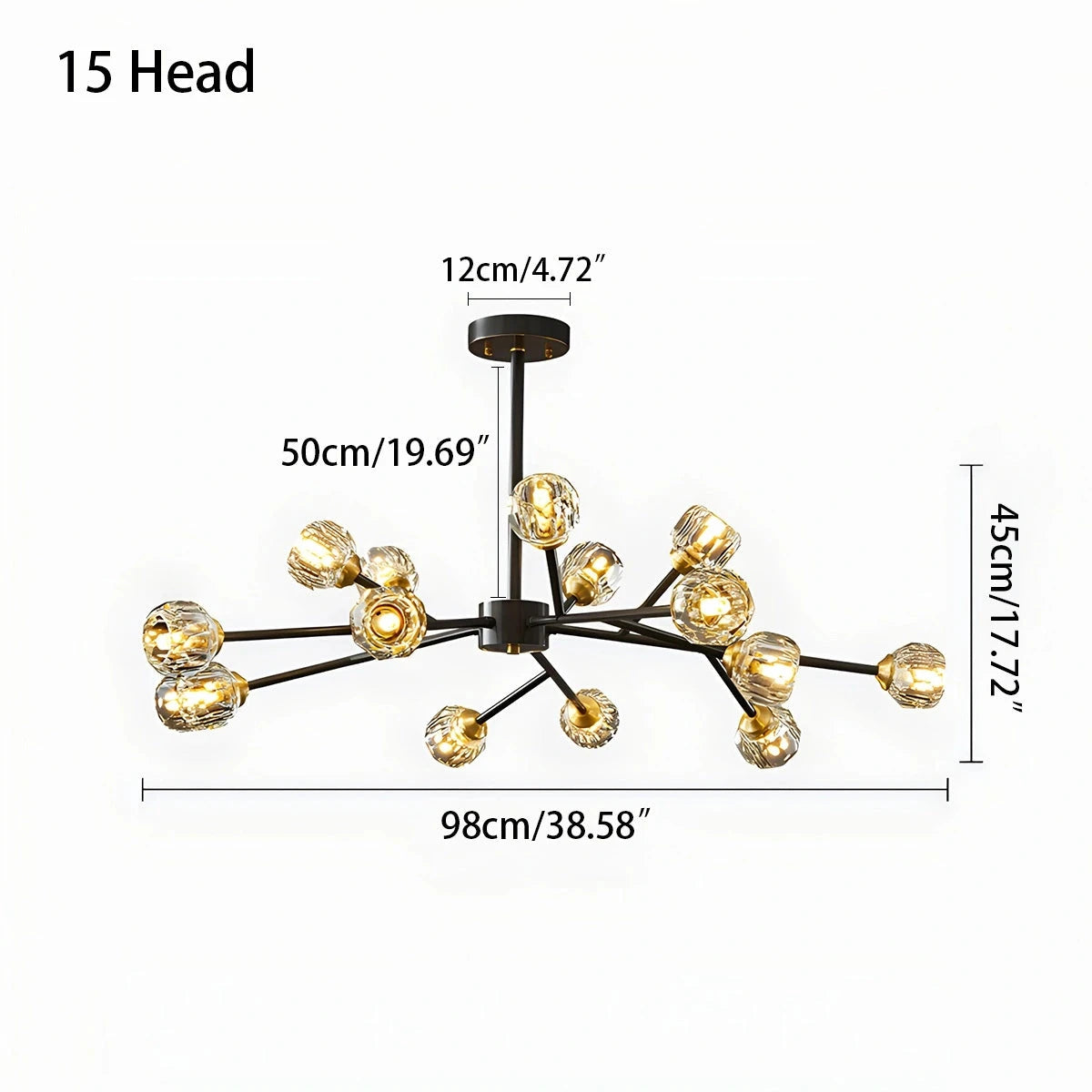 Antizer Crystal Ball Round Cluster Chandelier