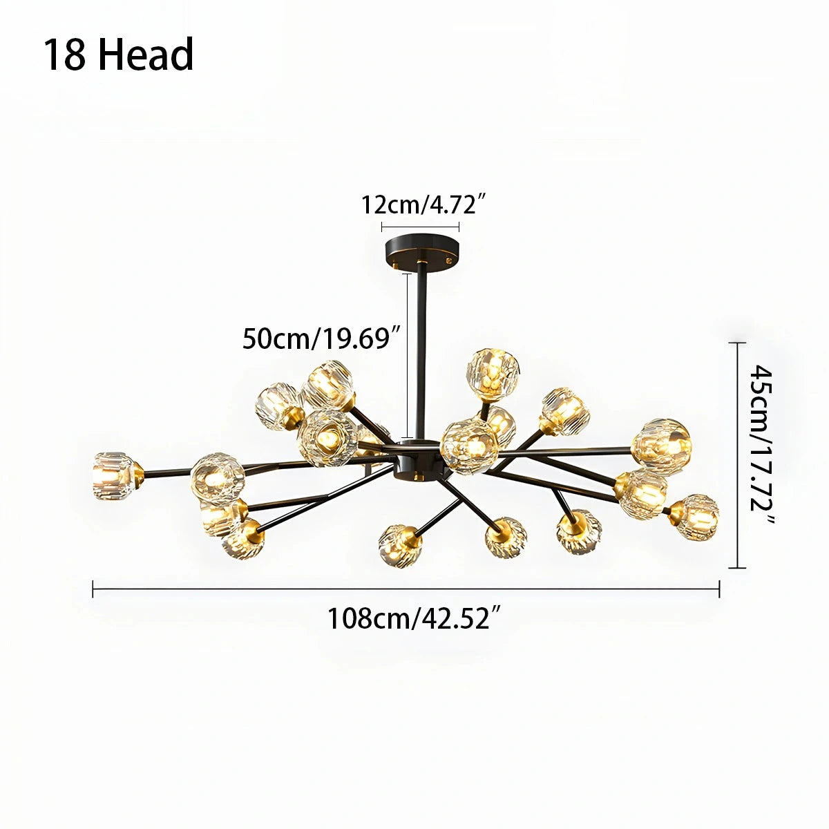 Antizer Crystal Ball Round Cluster Chandelier