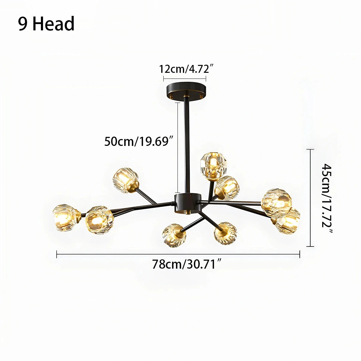 Antizer Crystal Ball Round Cluster Chandelier