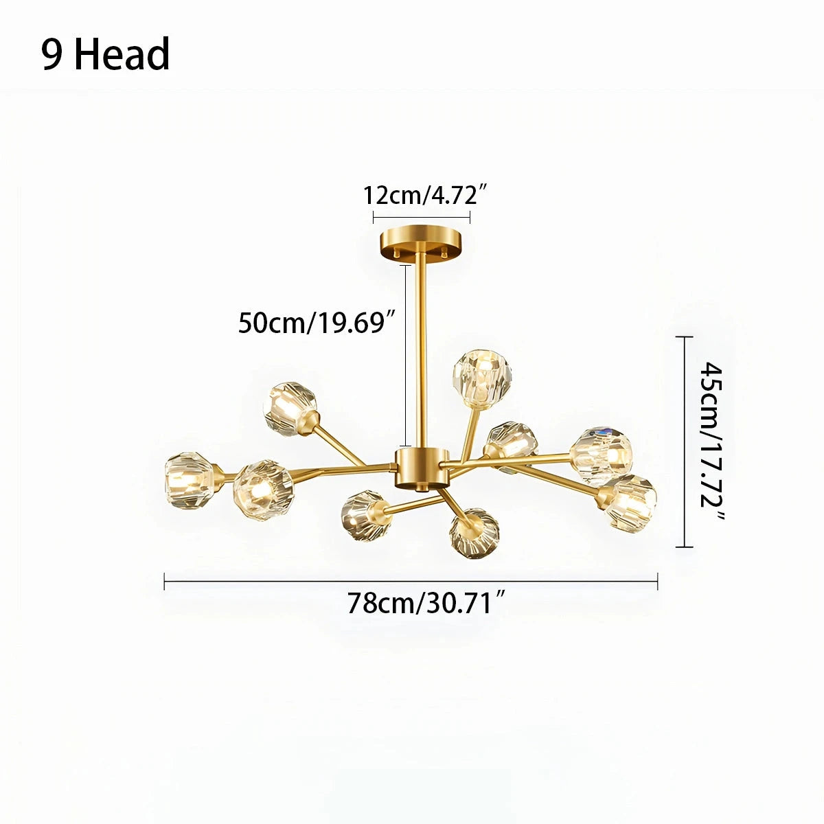 Antizer Crystal Ball Round Cluster Chandelier