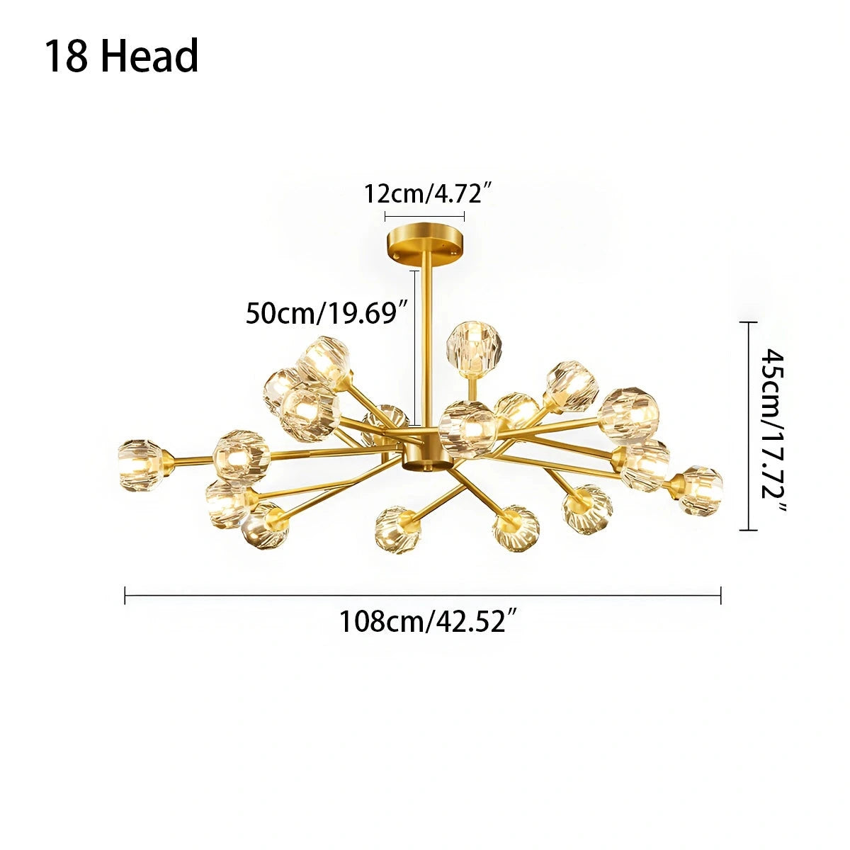 Antizer Crystal Ball Round Cluster Chandelier