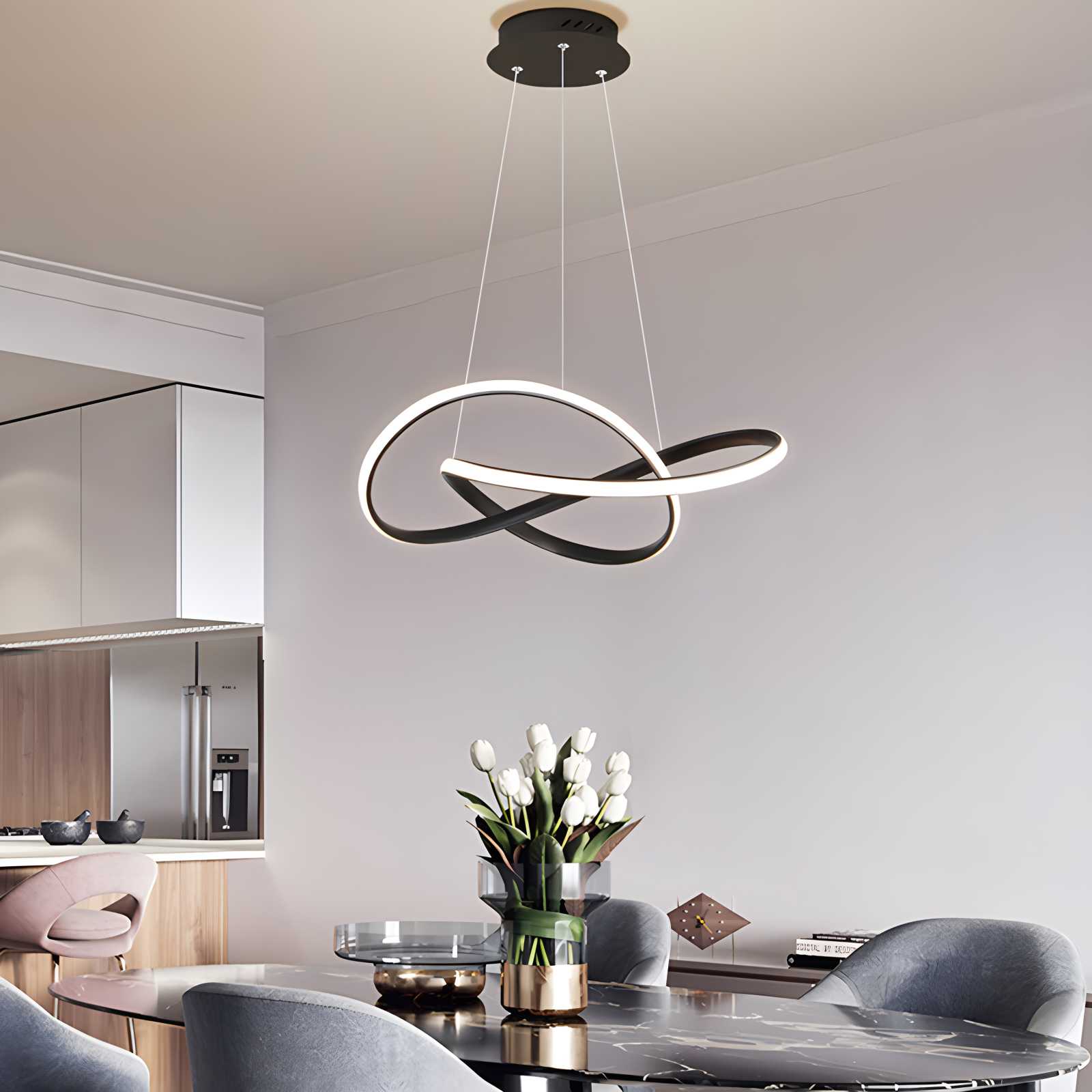 Antizer Creative Linear Chandelier for Dining Room