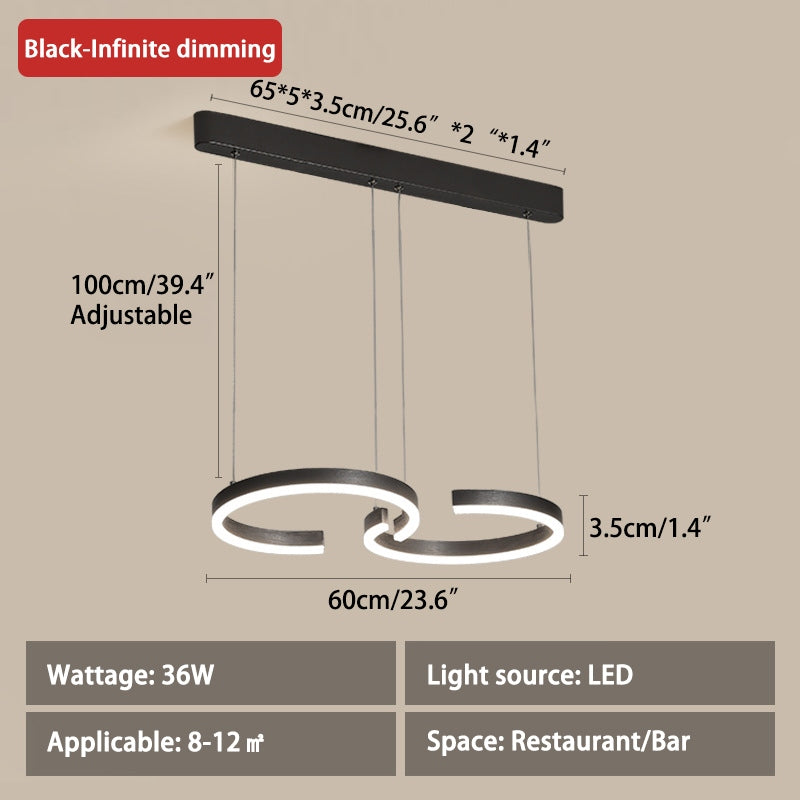 Antizer Nordic Light Luxury Double C Pendant Light