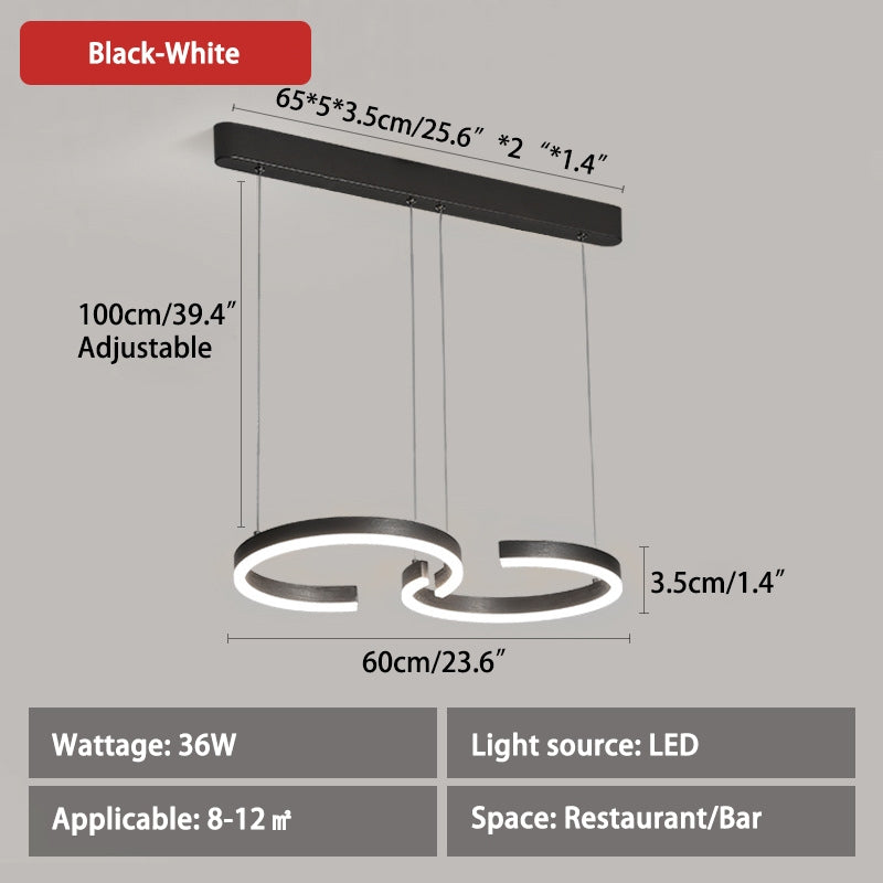 Antizer Nordic Light Luxury Double C Pendant Light