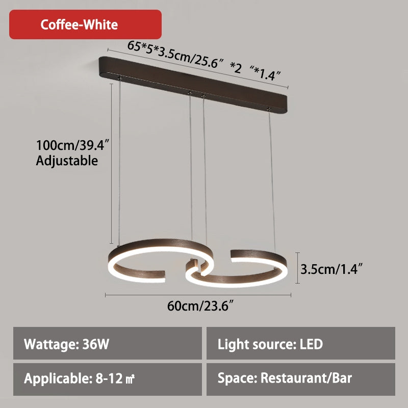 Antizer Nordic Light Luxury Double C Pendant Light