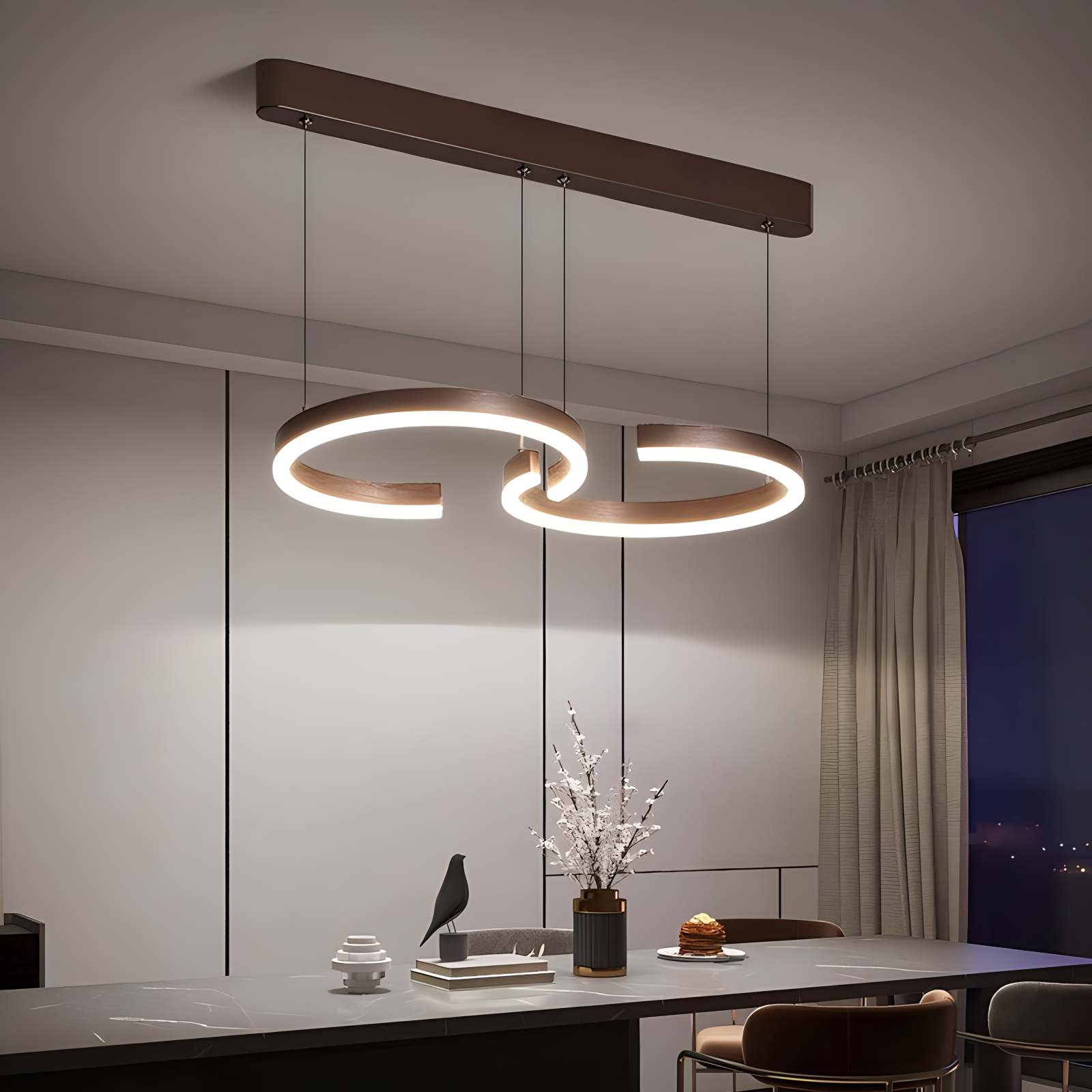 Antizer Nordic Light Luxury Double C Pendant Light