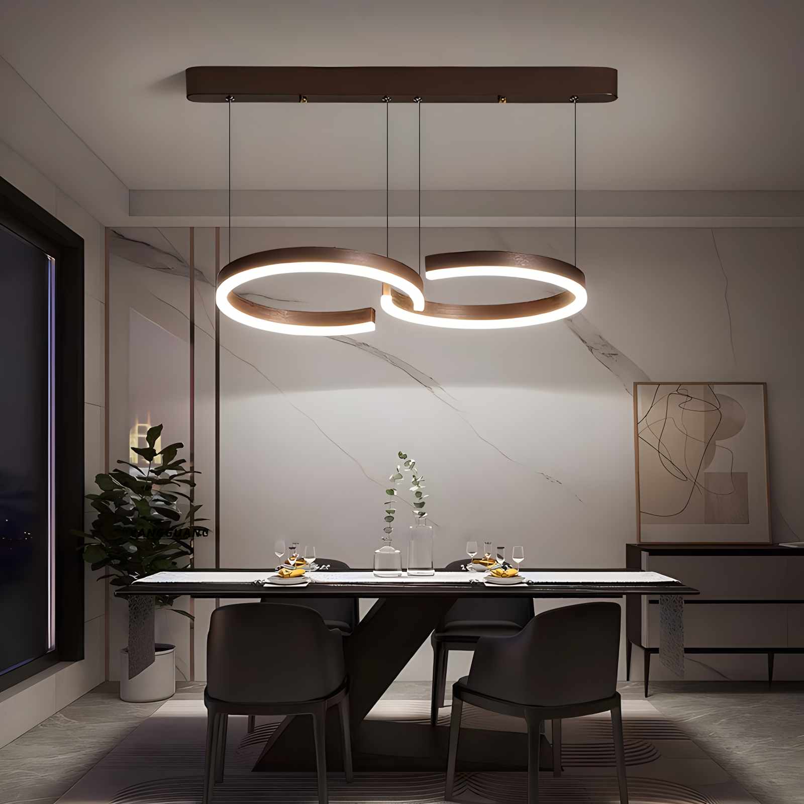Antizer Nordic Light Luxury Double C Pendant Light