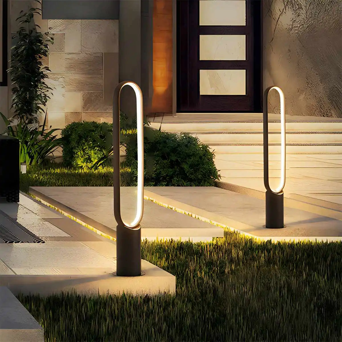 Antizer Outdoor Black Oval LED Lawn Light