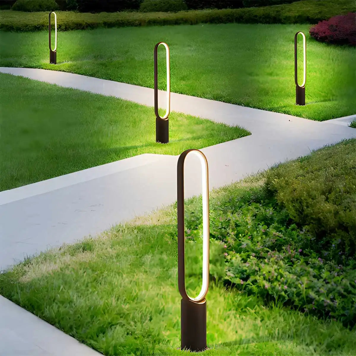 Antizer Outdoor Black Oval LED Lawn Light