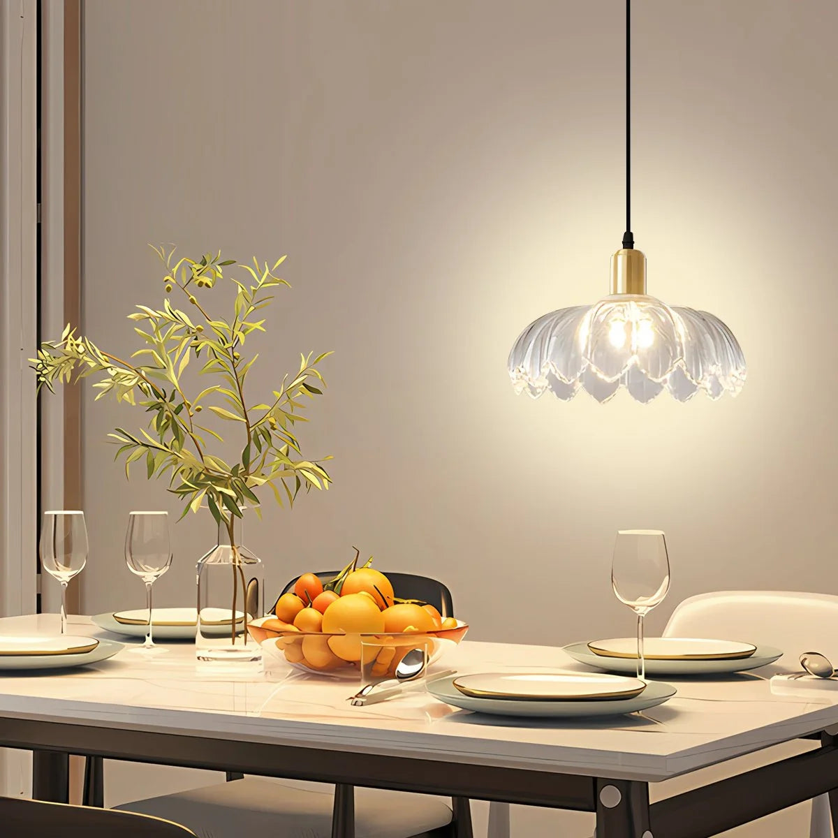 Antizer European Style Copper Glass Ceiling Lamp-H