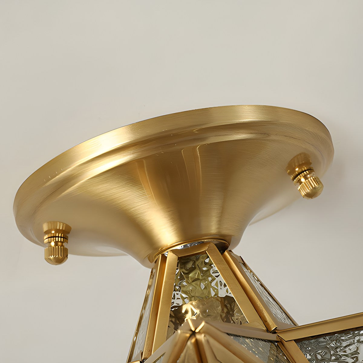 Antizer European Style Copper Glass Ceiling Lamp-A