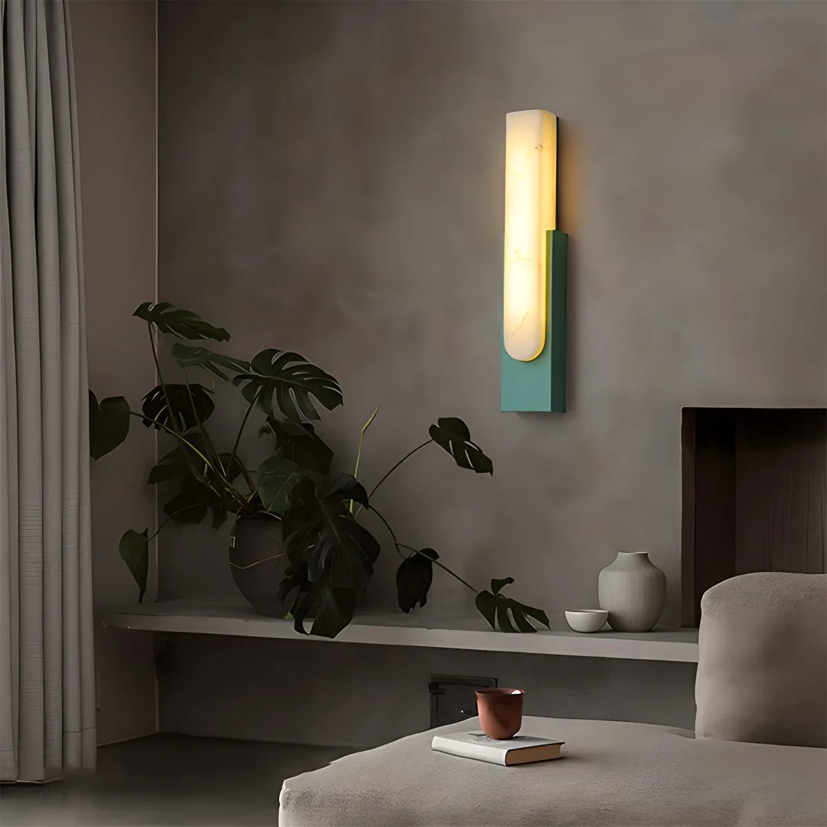Antizer Chinese Style Alabaster Wall Lamp for Bedroom