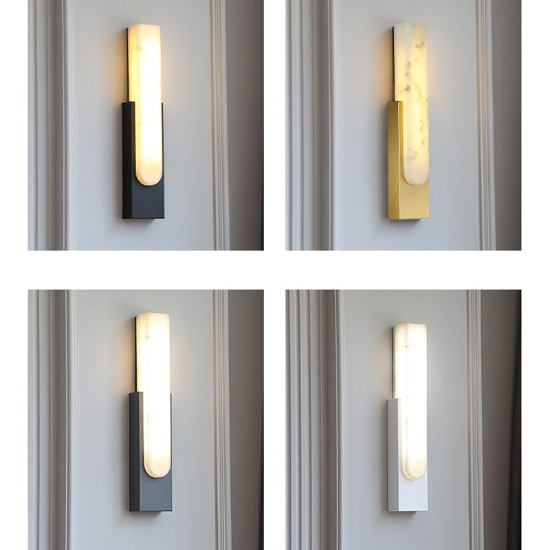 Antizer Chinese Style Alabaster Wall Lamp for Bedroom