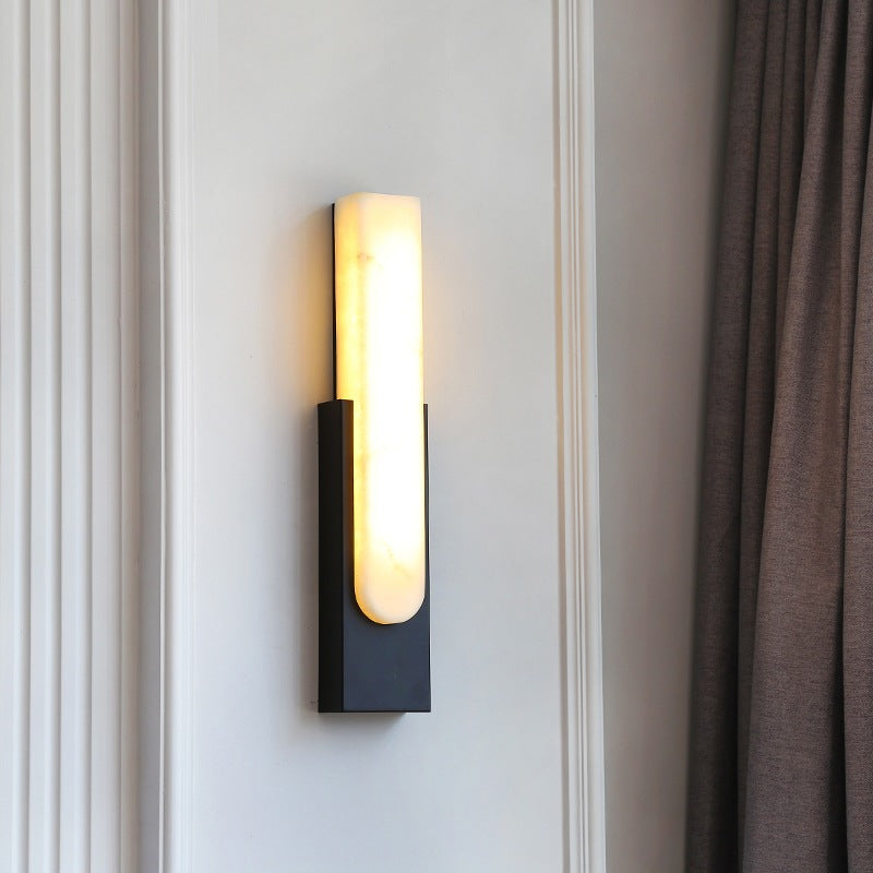 Antizer Chinese Style Alabaster Wall Lamp for Bedroom
