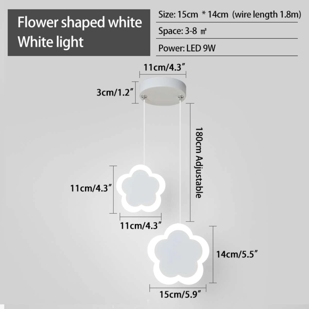 Antizer Modern Simple Ceiling Pendant Light Flower Shaped White Light