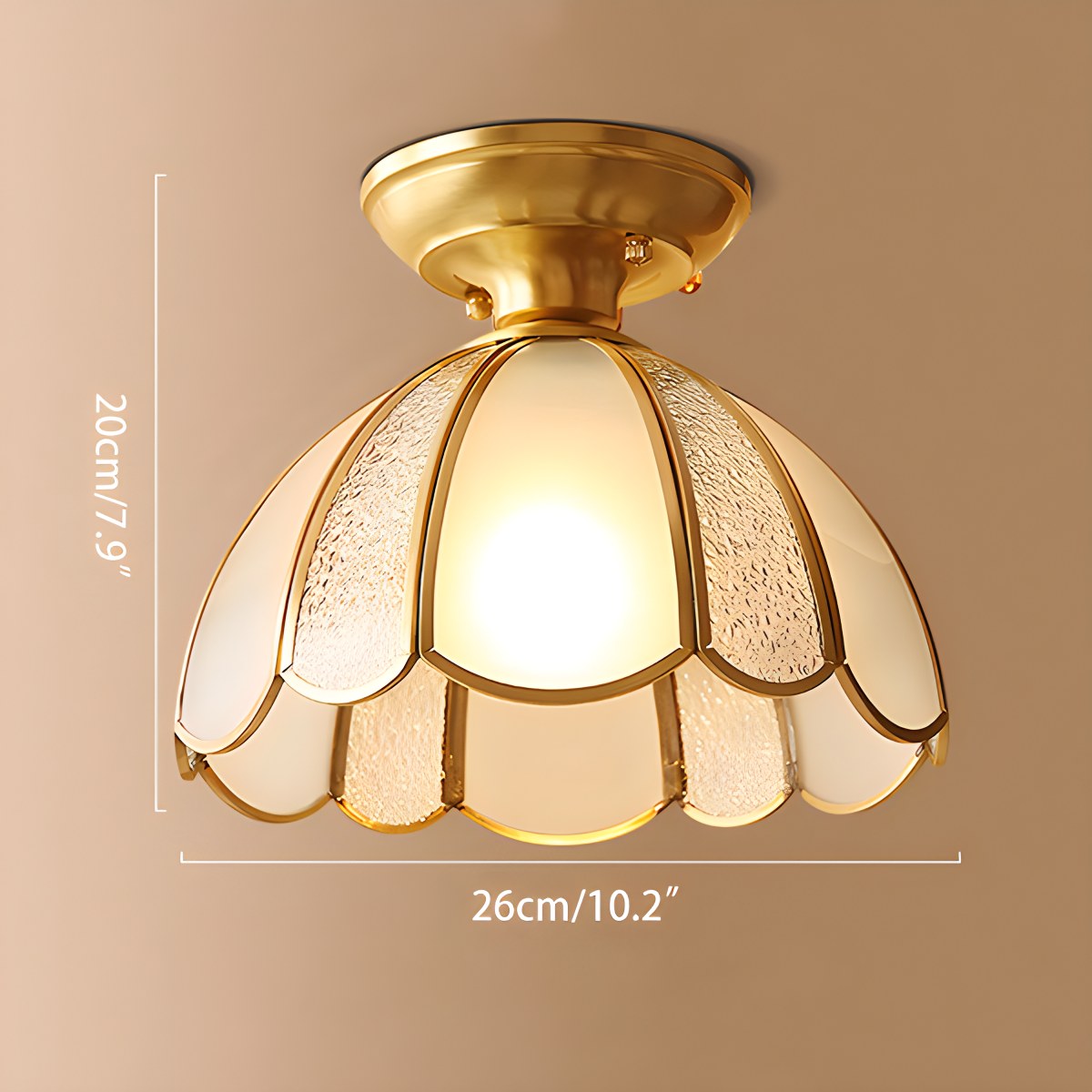 Antizer European Style Copper Glass Ceiling Lamp-F