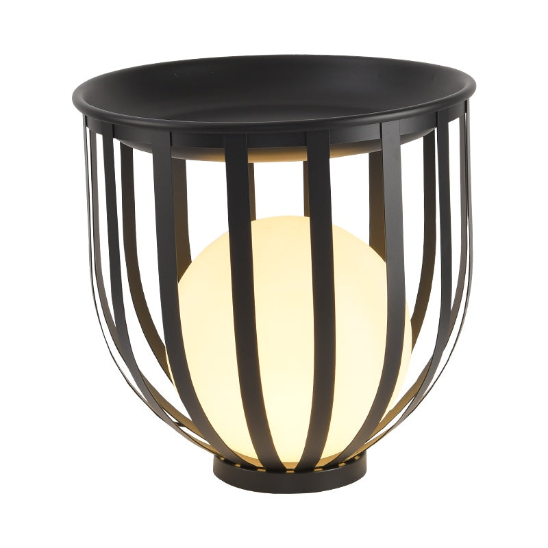 Antizer Solar Flower Stand Outdoor Floor Lamp Black Low Style