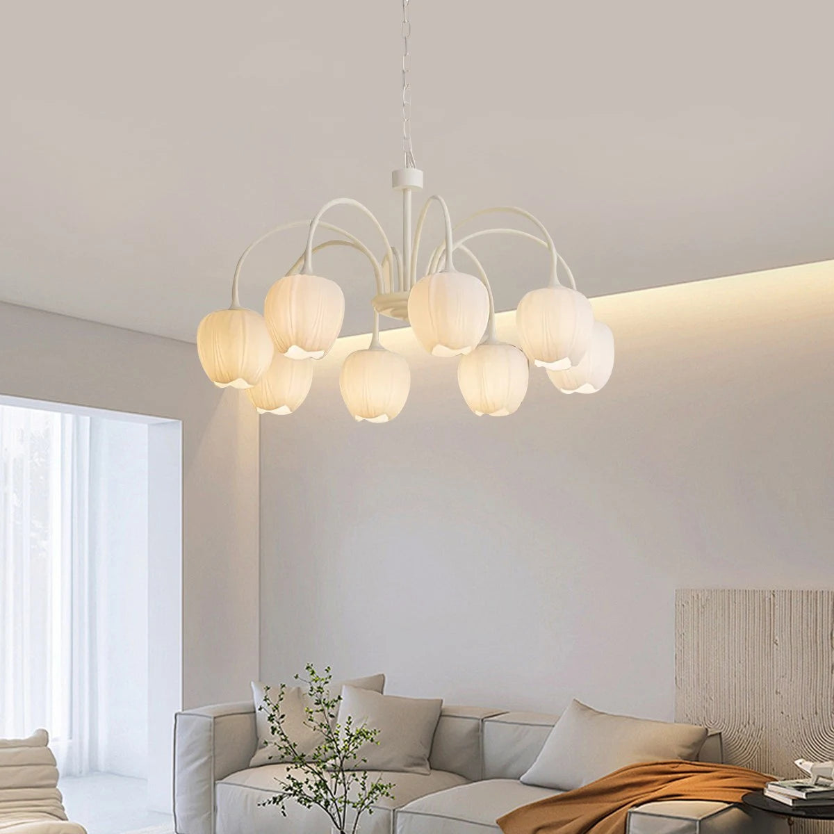 glass tulip chandelier