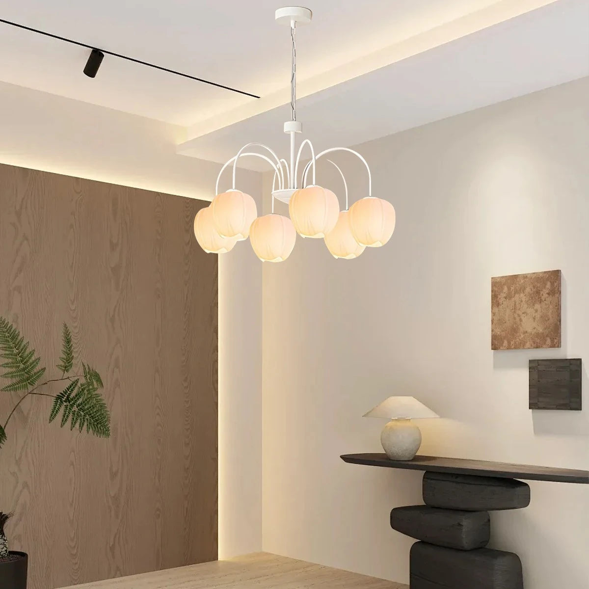 glass tulip chandelier for living room