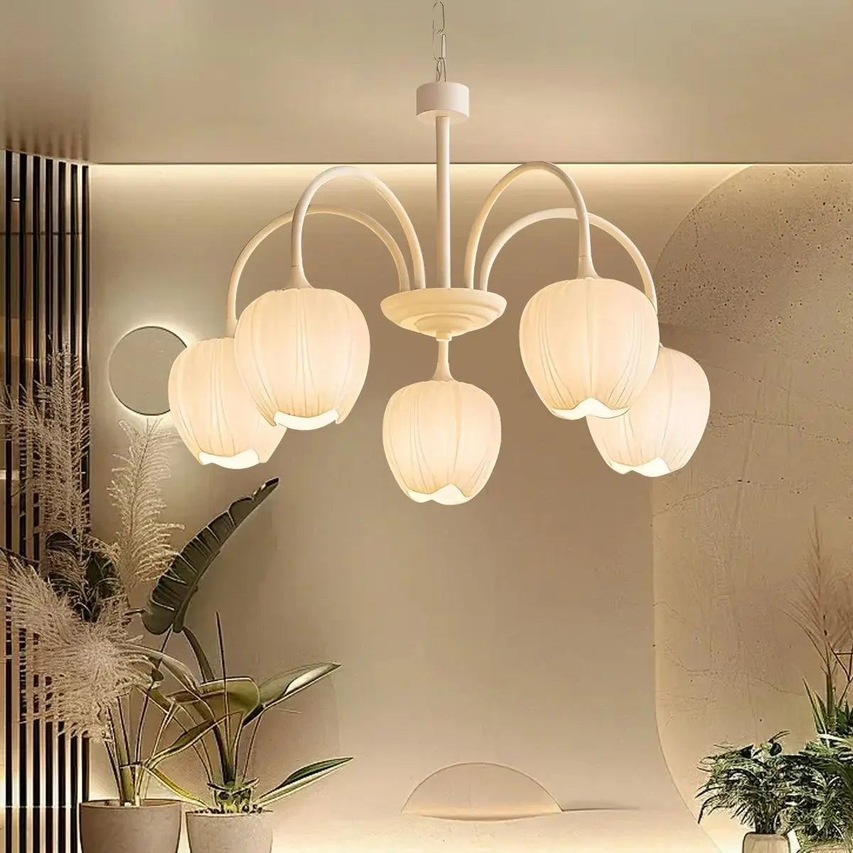 glass tulip chandelier