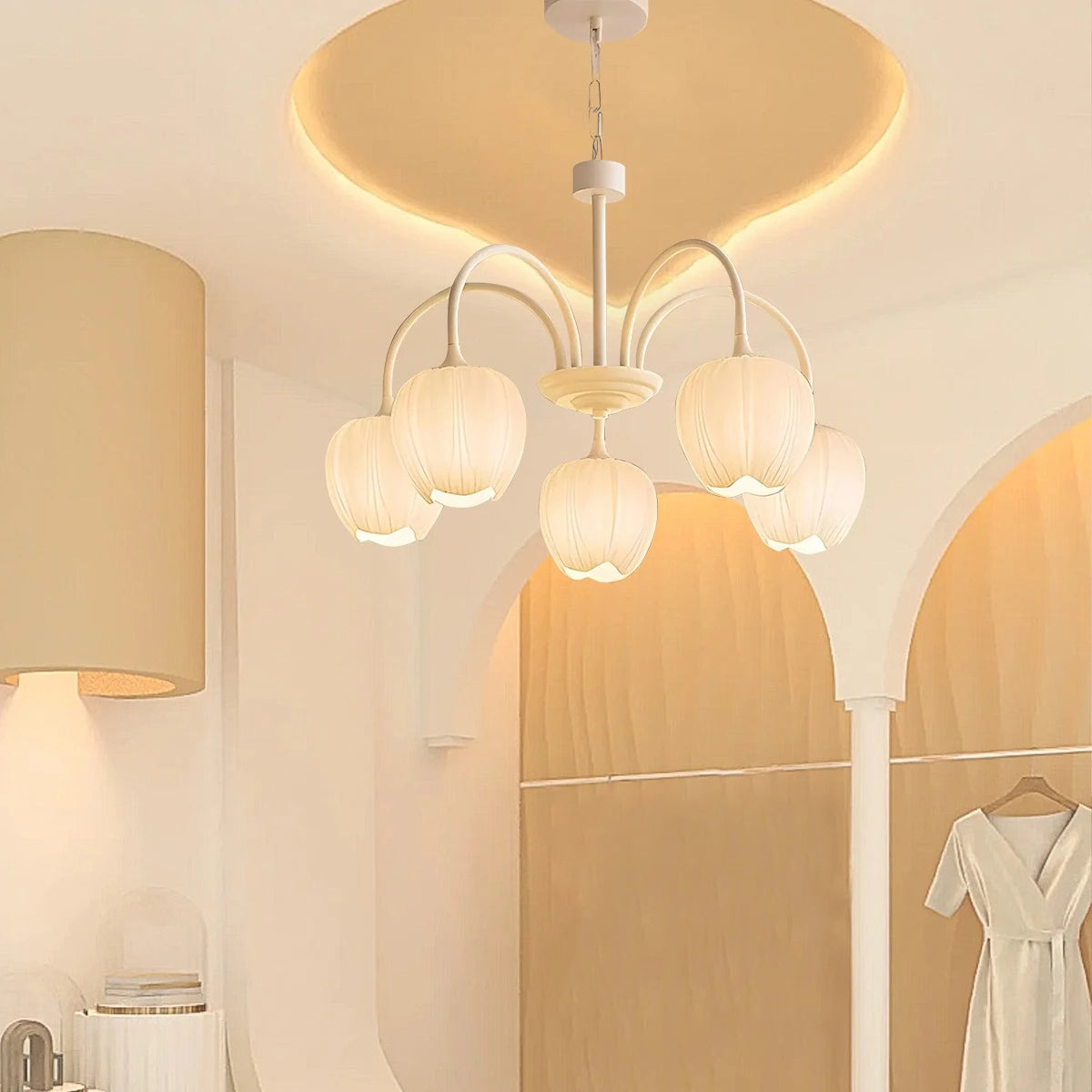 height of tulip matcha chandeliers