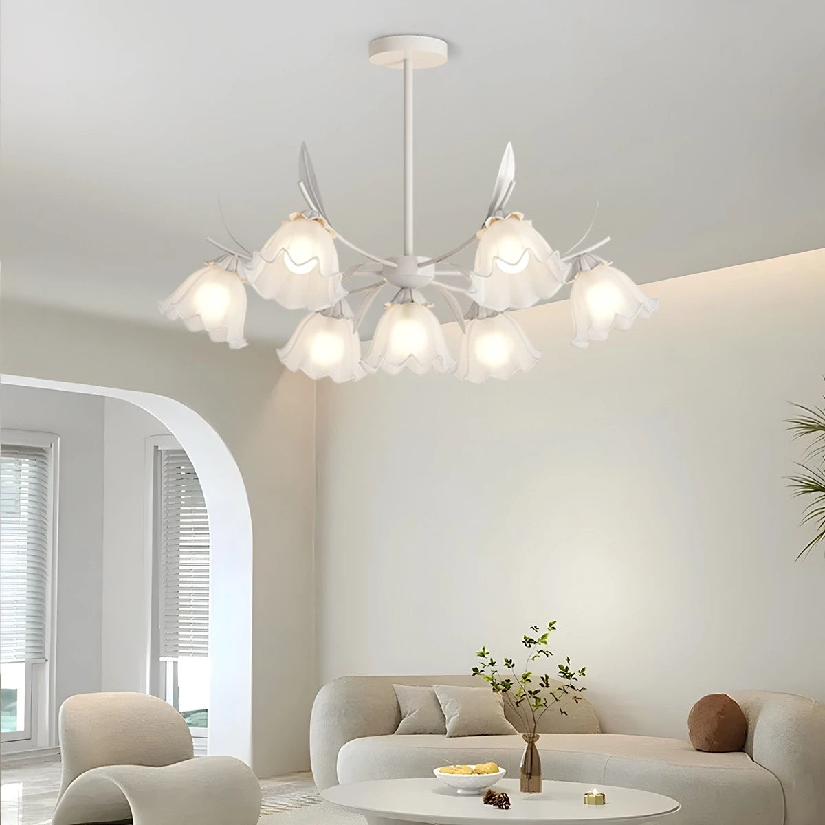 Antizer French Vintage Lily of the Valley Flower Chandelier
