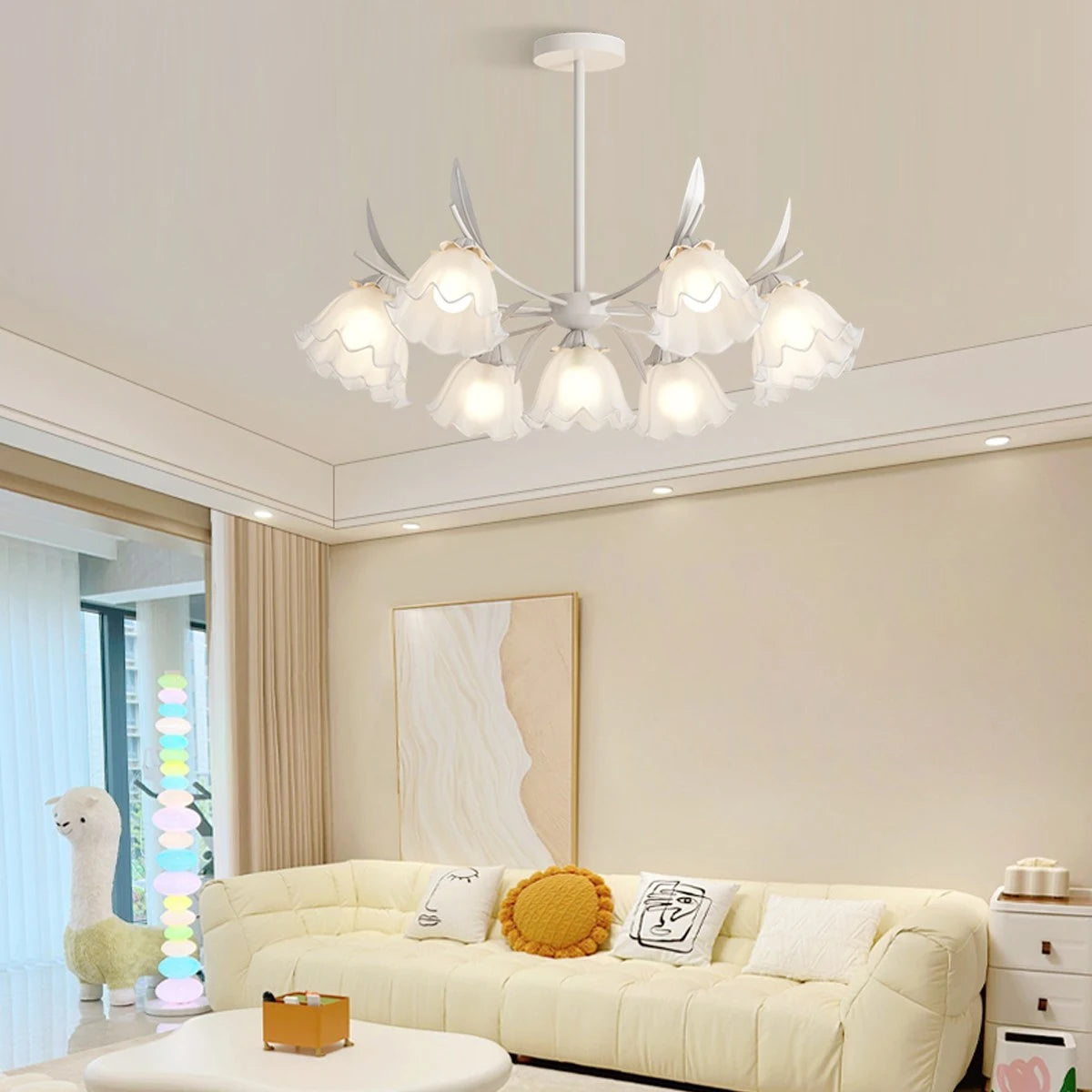 Antizer French Vintage Lily of the Valley Flower Chandelier