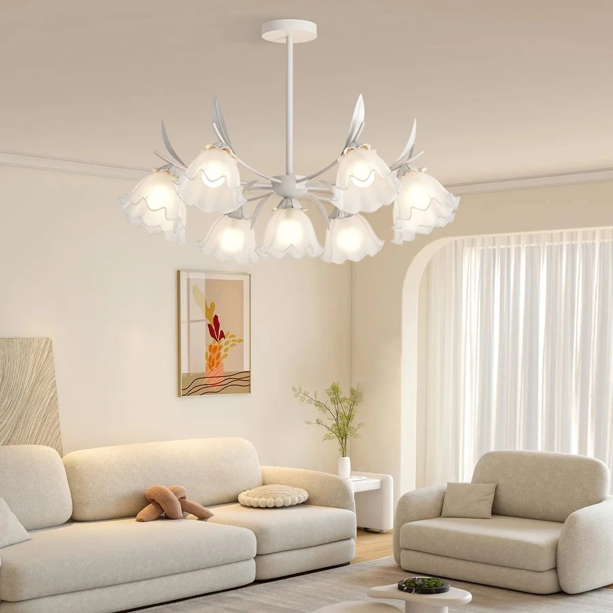 Antizer French Vintage Lily of the Valley Flower Chandelier