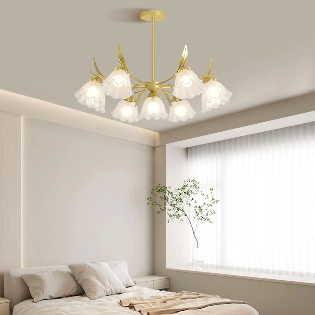 Antizer French Vintage Lily of the Valley Flower Chandelier