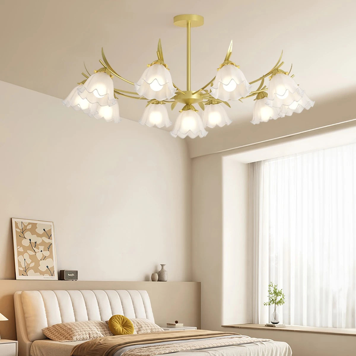 Antizer French Vintage Lily of the Valley Flower Chandelier