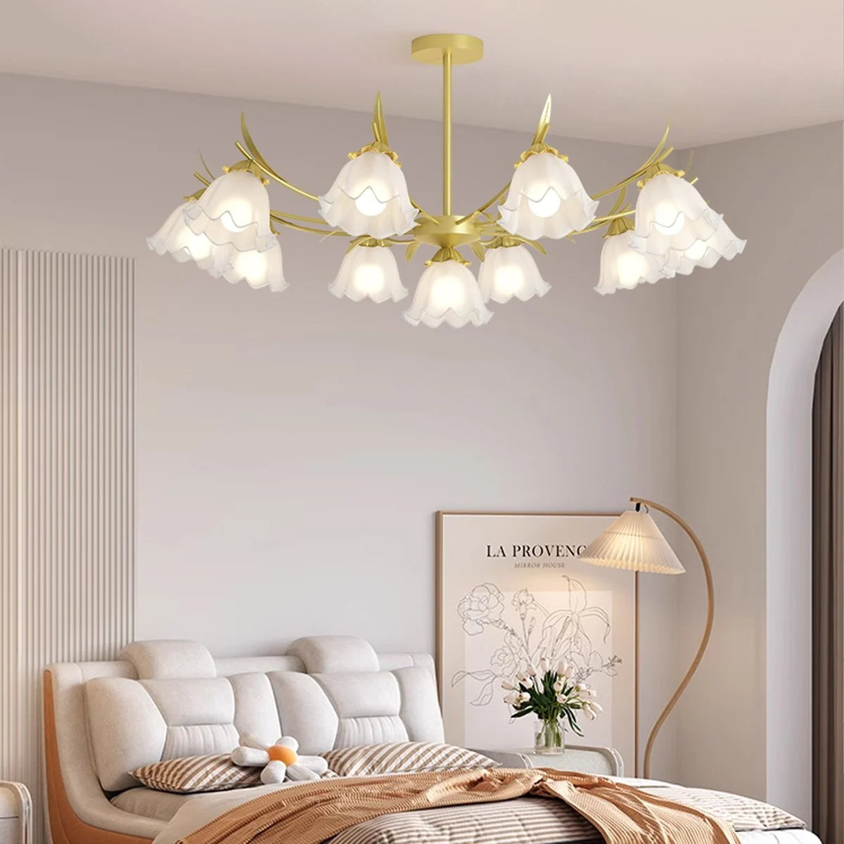Antizer French Vintage Lily of the Valley Flower Chandelier