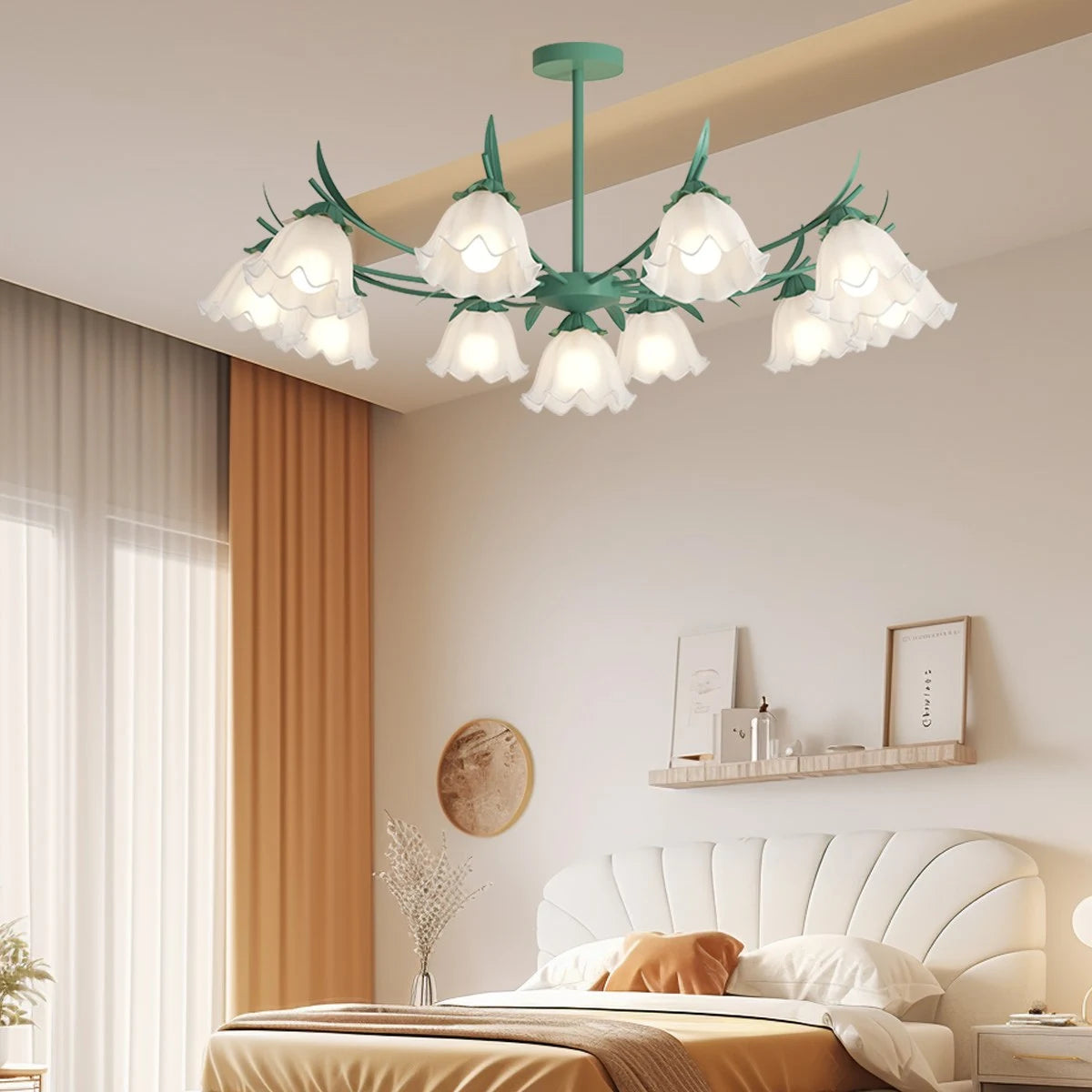 Antizer French Vintage Lily of the Valley Flower Chandelier