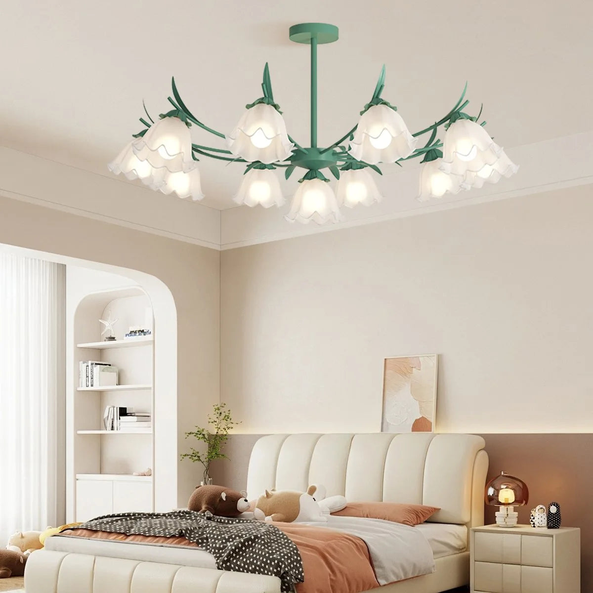 Antizer French Vintage Lily of the Valley Flower Chandelier