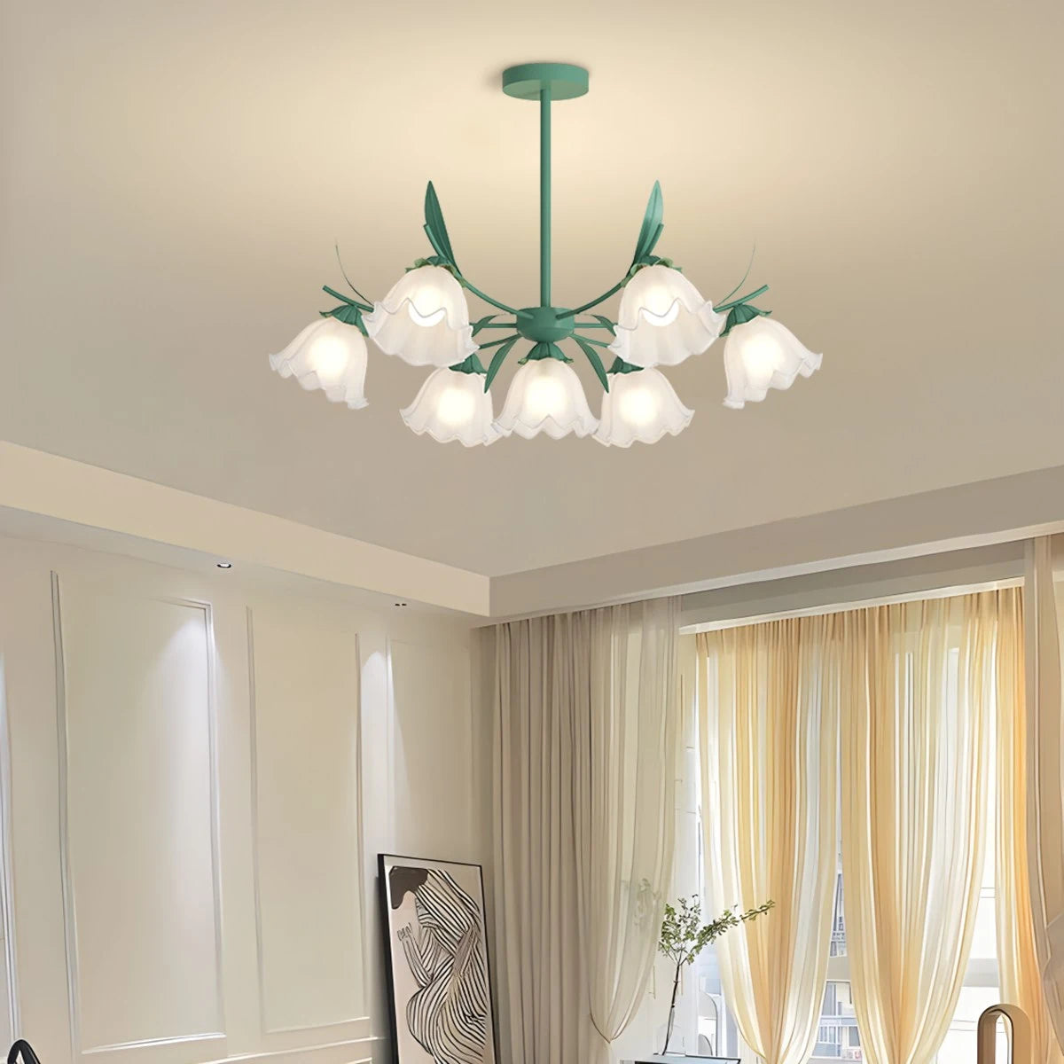 Antizer French Vintage Lily of the Valley Flower Chandelier