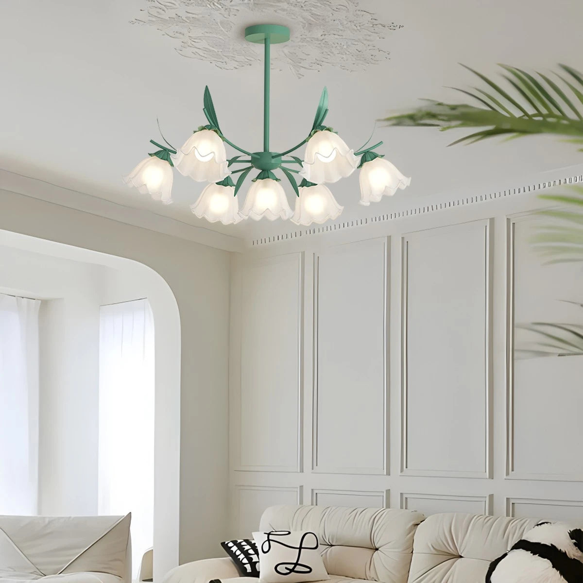 Antizer French Vintage Lily of the Valley Flower Chandelier
